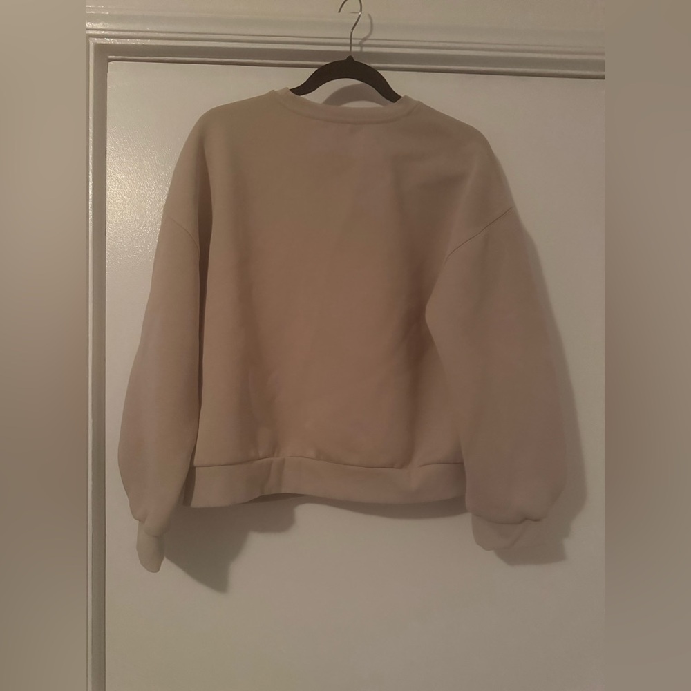 Banana Republic Factory Scuba Crew Neck Sweatshirt in Tan - Size M - Picture 4 of 5